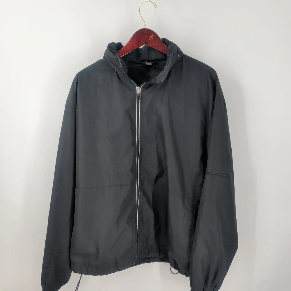 Vintage 90's Vantage OPS Full Zip Hiking Windbreaker Jacket Black Size XL